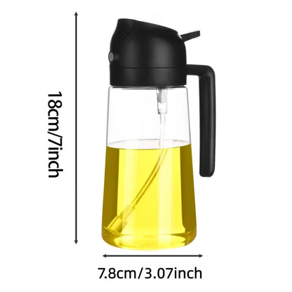 2-in-1 Oil Spray & Pour Bottle (470ml) – Precision Cooking for Healthier Meals