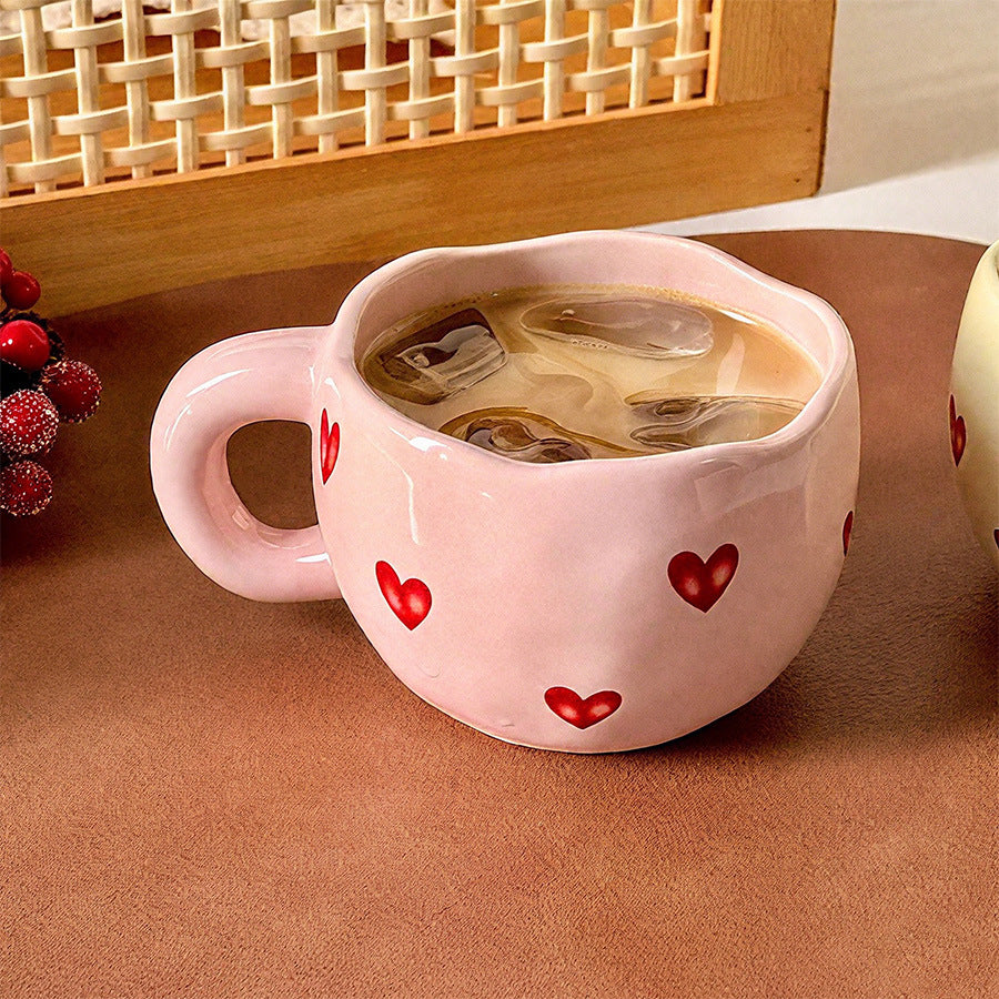Romantic Heart Coffee Mug (7.4oz) - Cute Love-Inspired Gift for Couples