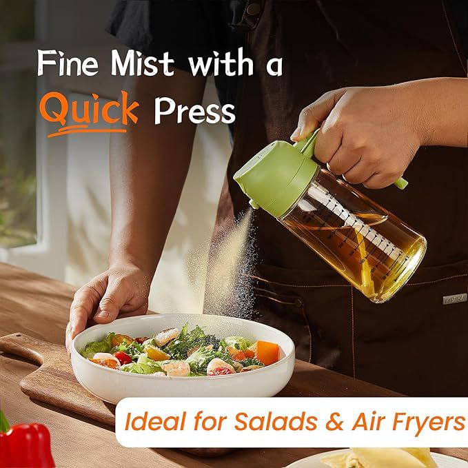 2-in-1 Oil Spray & Pour Bottle (470ml) – Precision Cooking for Healthier Meals