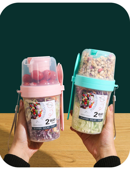 Leakproof Meal Prep Lunch Box with Fork Lid – Microwave Safe & Portable (2 Compartments)