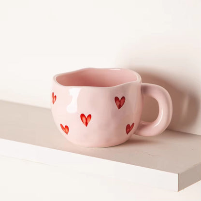 Romantic Heart Coffee Mug (7.4oz) - Cute Love-Inspired Gift for Couples