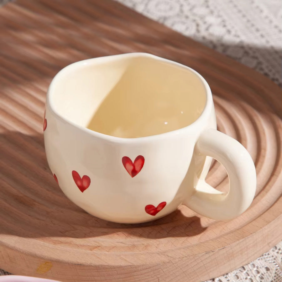 Romantic Heart Coffee Mug (7.4oz) - Cute Love-Inspired Gift for Couples