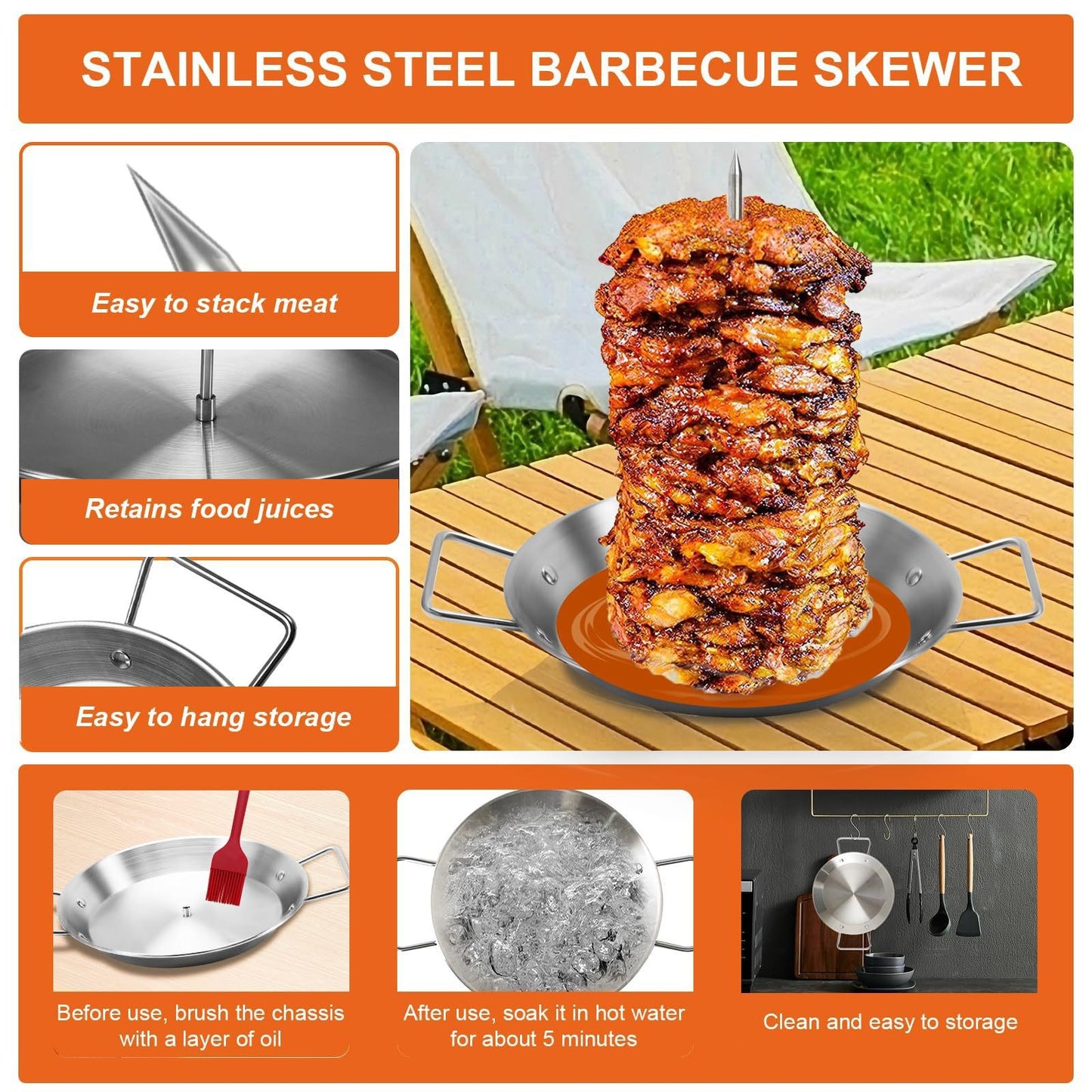 Vertical Screw-Mounted Grill Pan