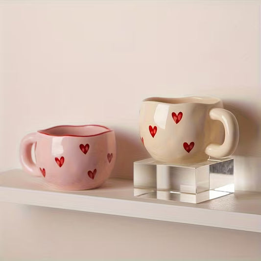 Romantic Heart Coffee Mug (7.4oz) - Cute Love-Inspired Gift for Couples