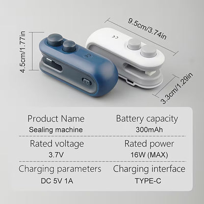 Seal & Save in Seconds – 2-in-1 Rechargeable Mini Bag Sealer & Cutter