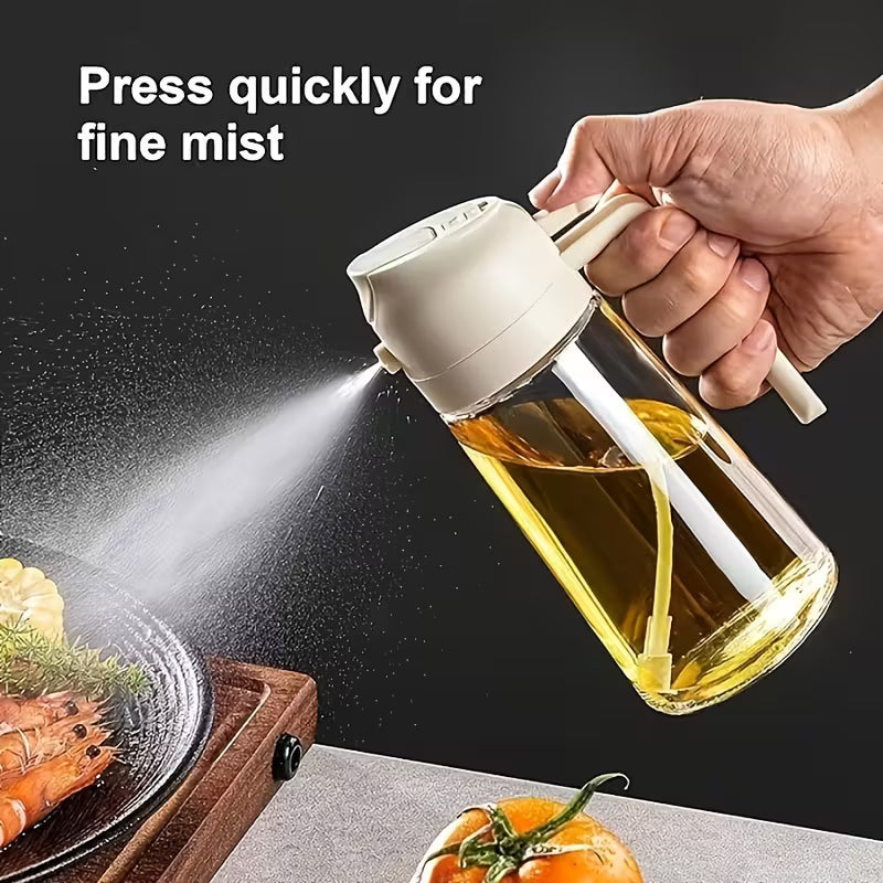 2-in-1 Oil Spray & Pour Bottle (470ml) – Precision Cooking for Healthier Meals