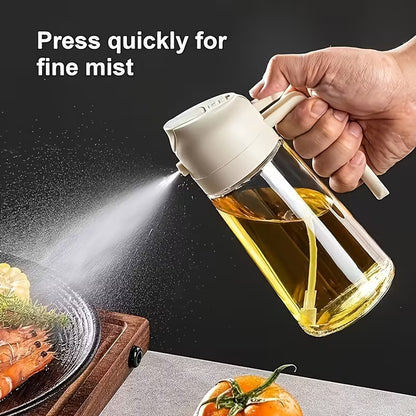 2-in-1 Oil Spray & Pour Bottle (470ml) – Precision Cooking for Healthier Meals