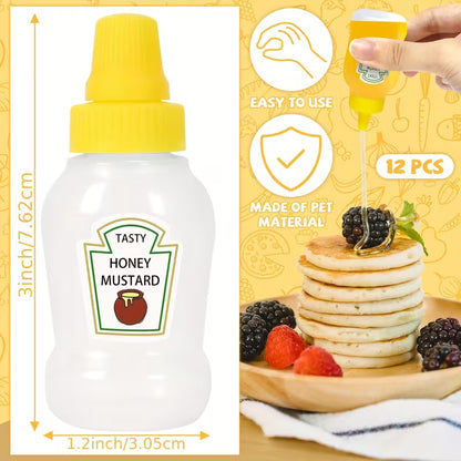 Mess-Free Mini Sauce Bottles (4pcs) - Portable Squeeze Containers for Lunch & Travel