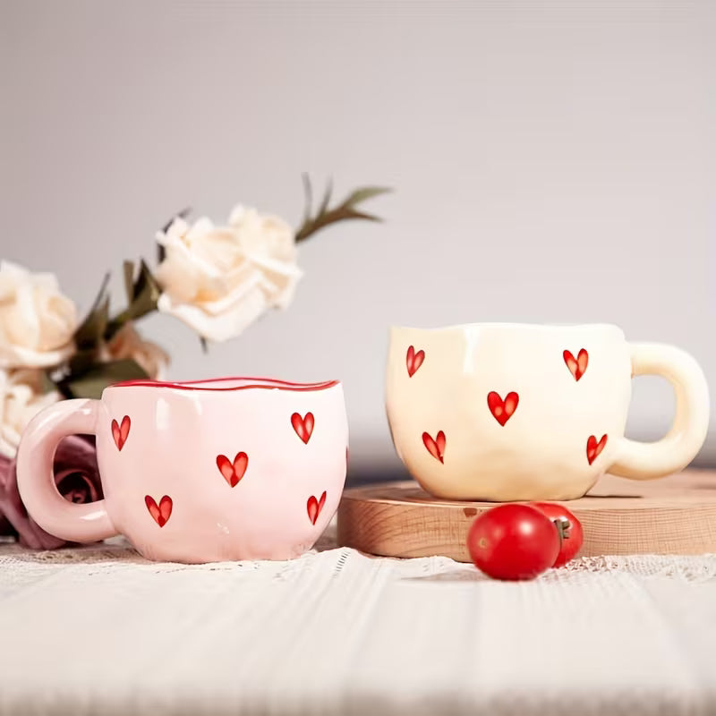 Romantic Heart Coffee Mug (7.4oz) - Cute Love-Inspired Gift for Couples
