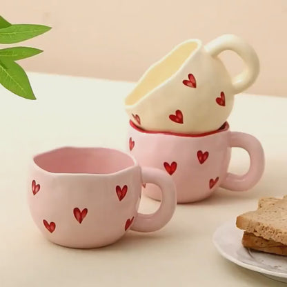 Romantic Heart Coffee Mug (7.4oz) - Cute Love-Inspired Gift for Couples