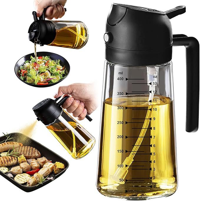 2-in-1 Oil Spray & Pour Bottle (470ml) – Precision Cooking for Healthier Meals