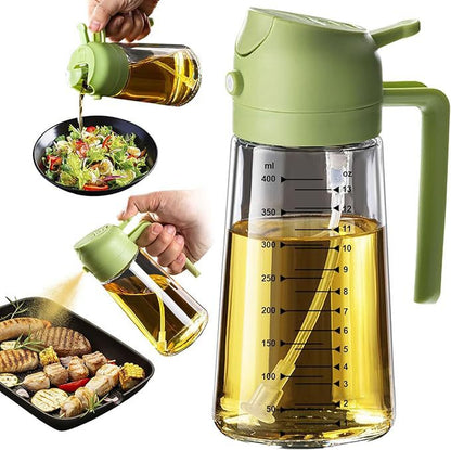 2-in-1 Oil Spray & Pour Bottle (470ml) – Precision Cooking for Healthier Meals