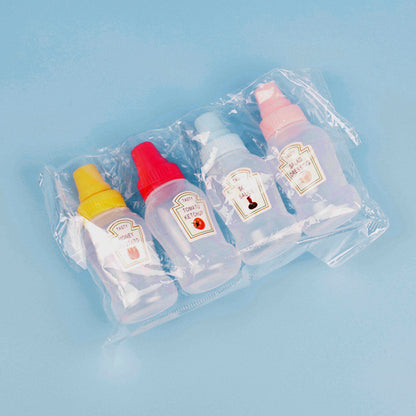 Mess-Free Mini Sauce Bottles (4pcs) - Portable Squeeze Containers for Lunch & Travel